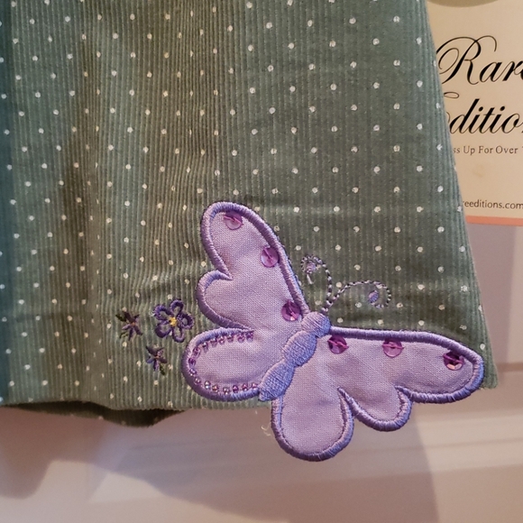 Rare Editions 2pc Green Corduroy Butterfly Dress - Picture 2 of 6